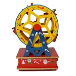 Weihnachtsriesenrad Spieluhr Holz gelb blau rot 3010
